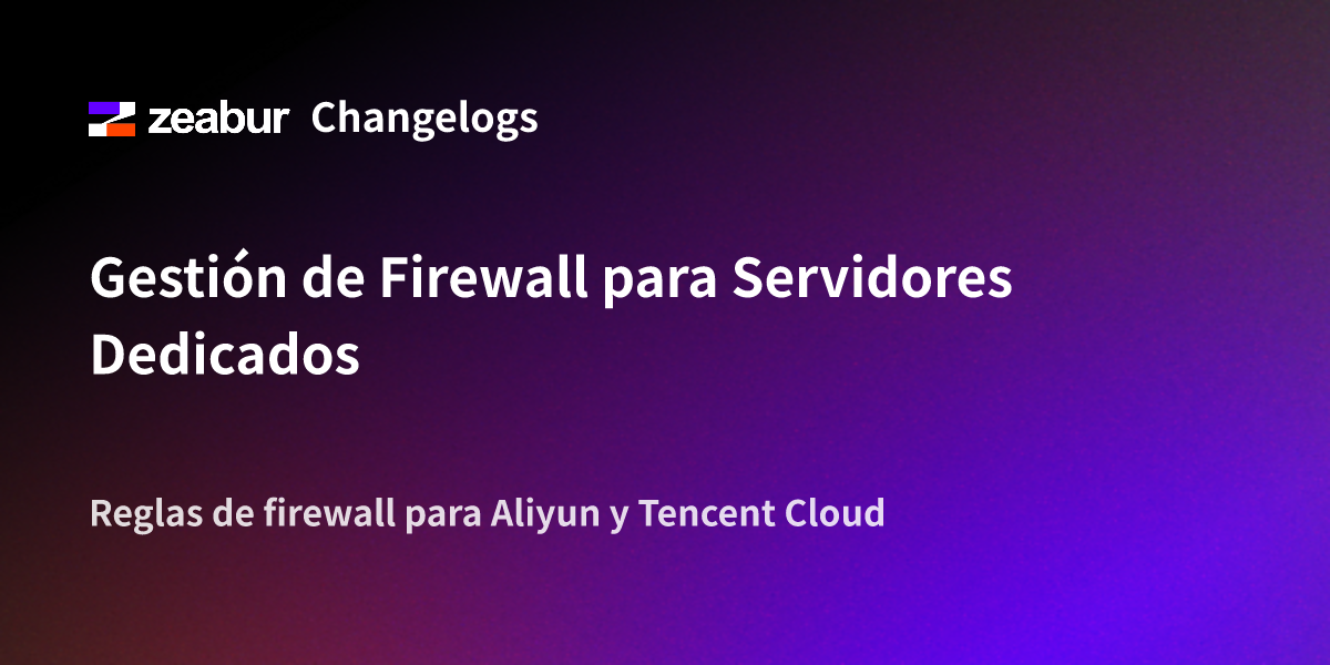 Dedicated Server Firewall Management