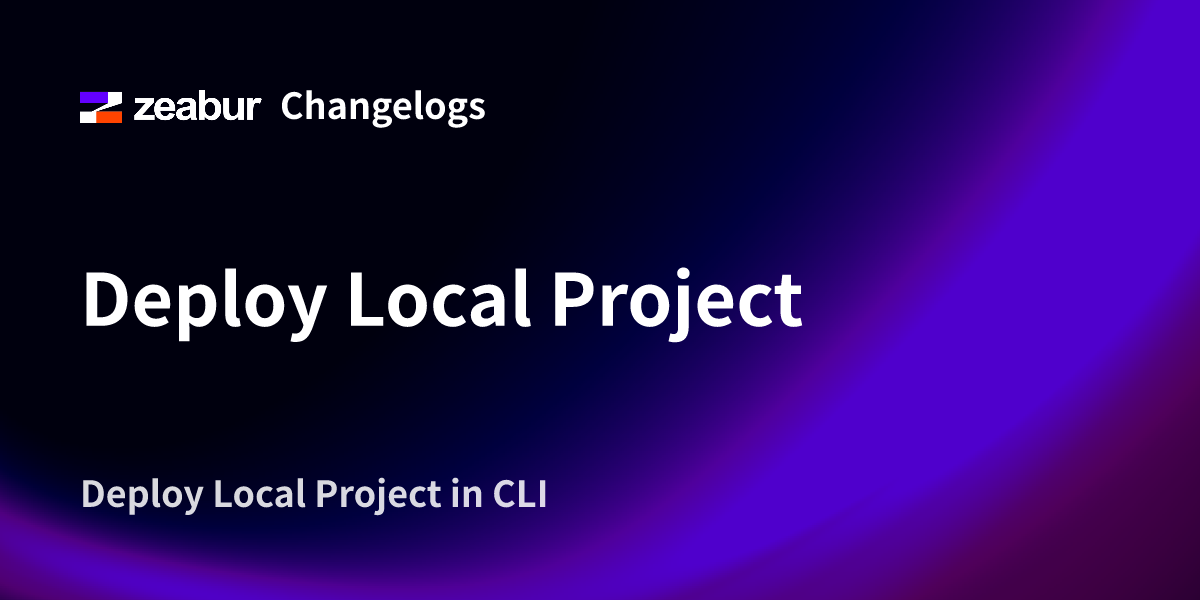Deploy Local Project