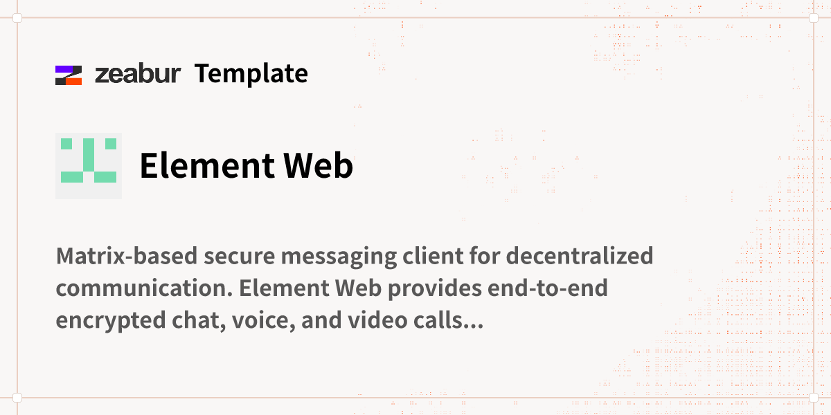 Element Web Deploy Guide