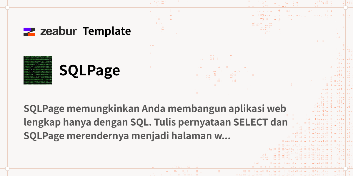 SQLPage Panduan Deploy