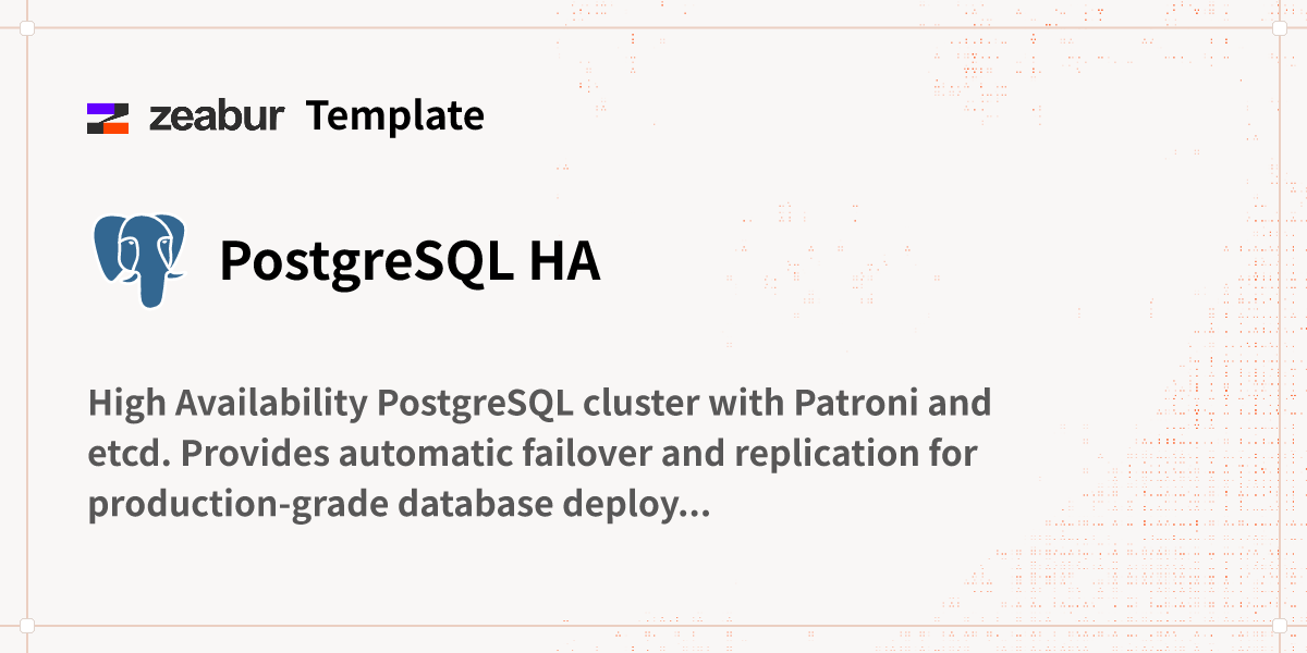 PostgreSQL HA Deploy Guide