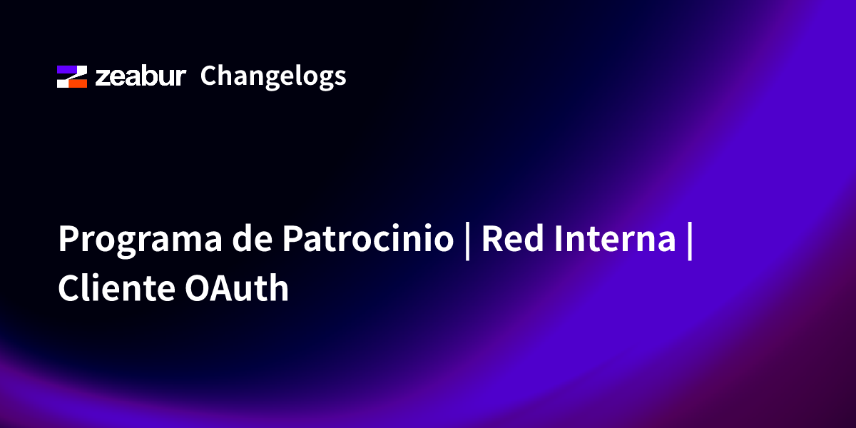 Sponsor Program | Internal Network | OAuth Client