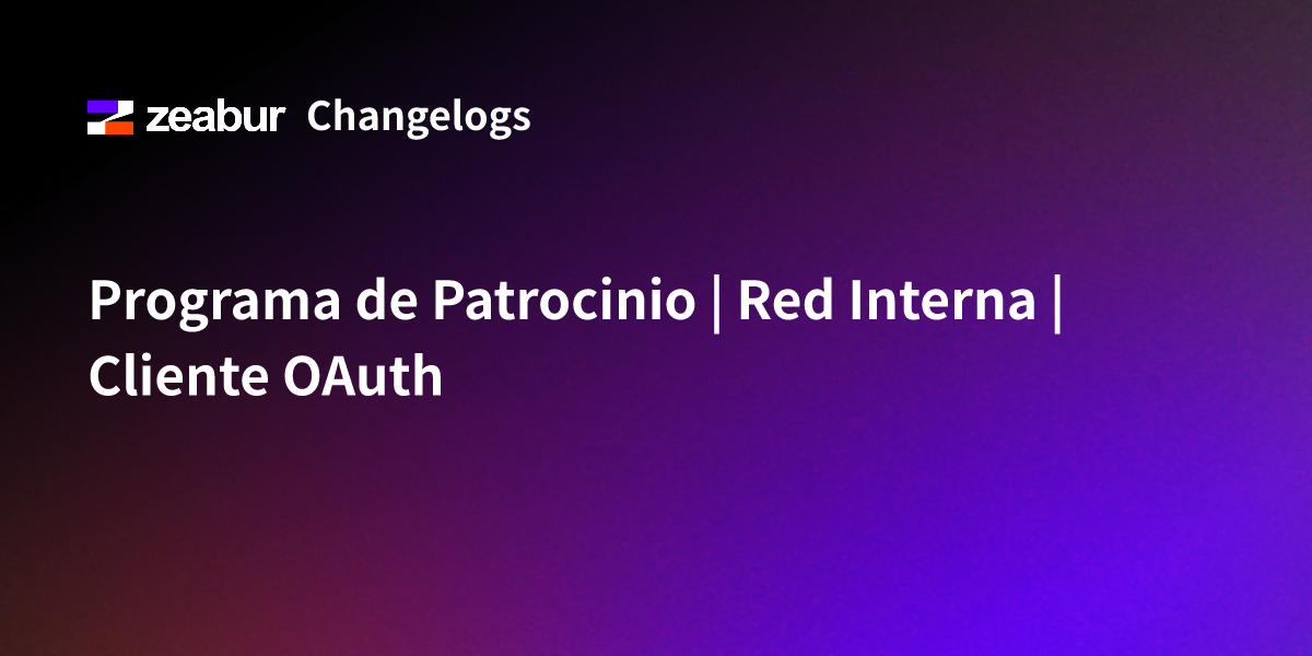 Sponsor Program | Internal Network | OAuth Client