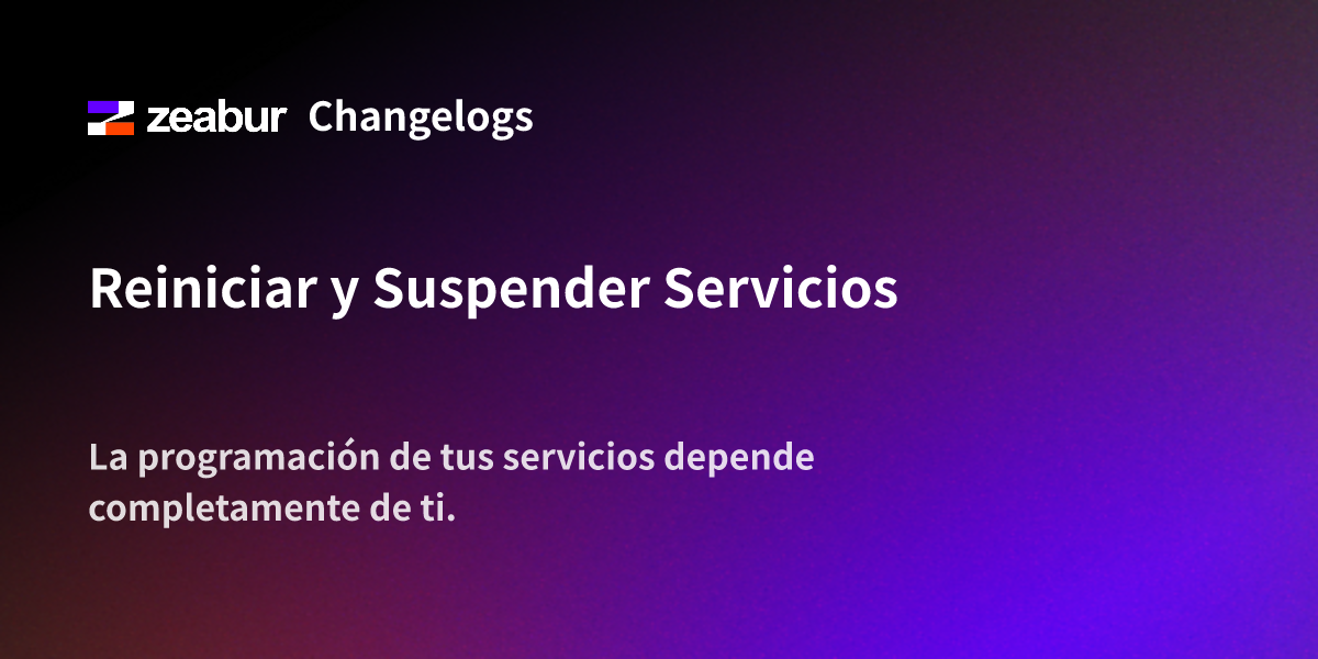 Restart and Suspend Services