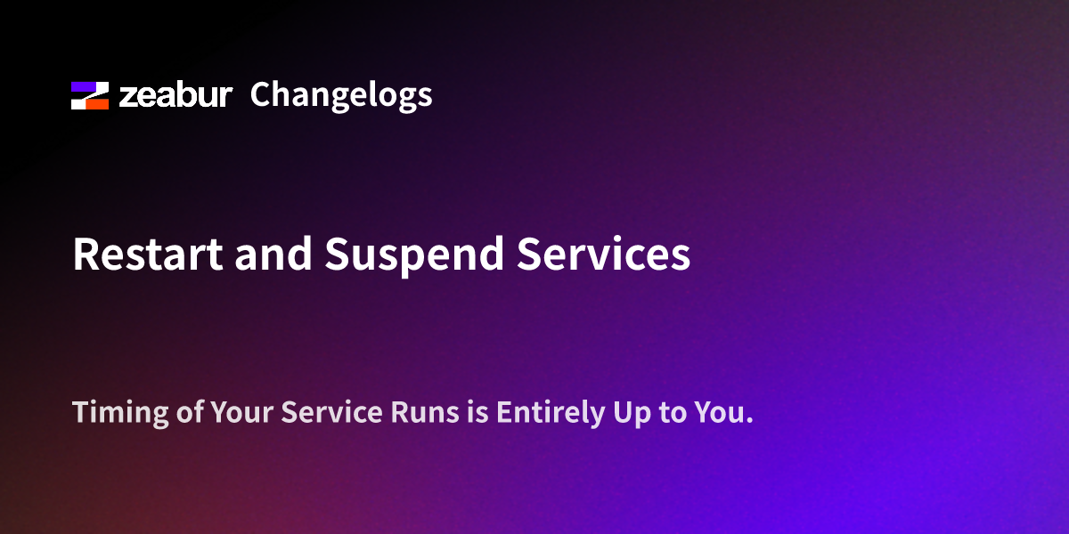 Restart and Suspend Services