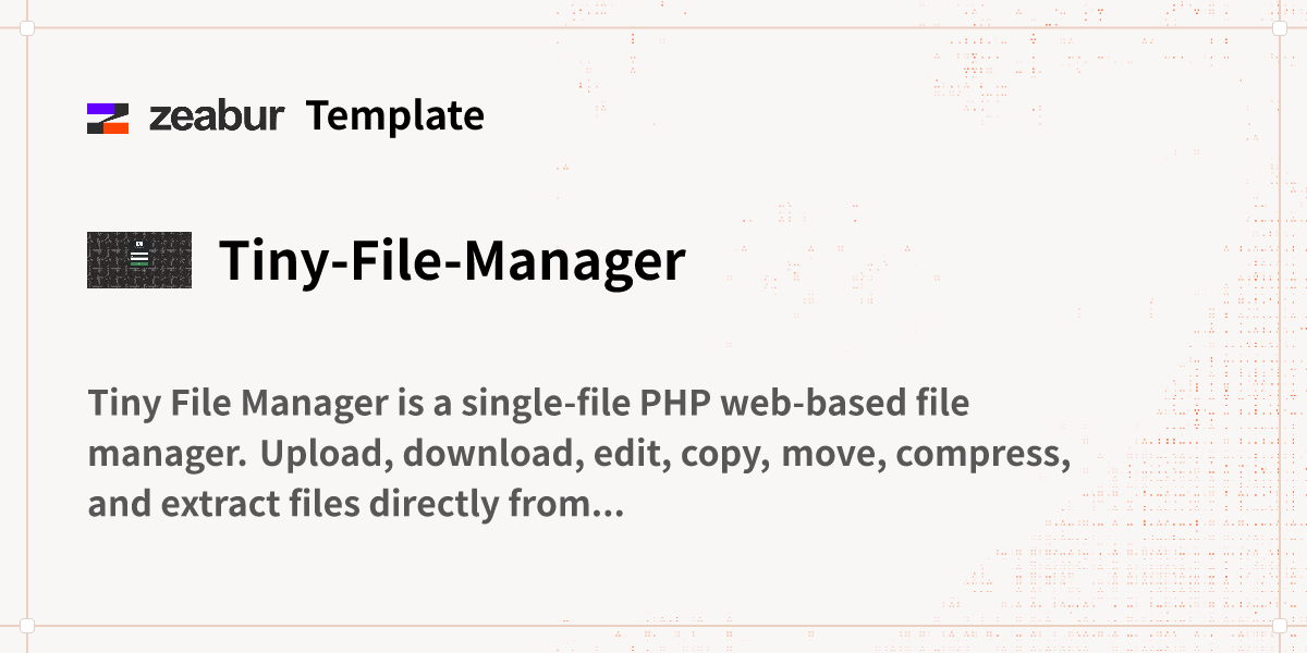 Tiny-File-Manager Deploy Guide