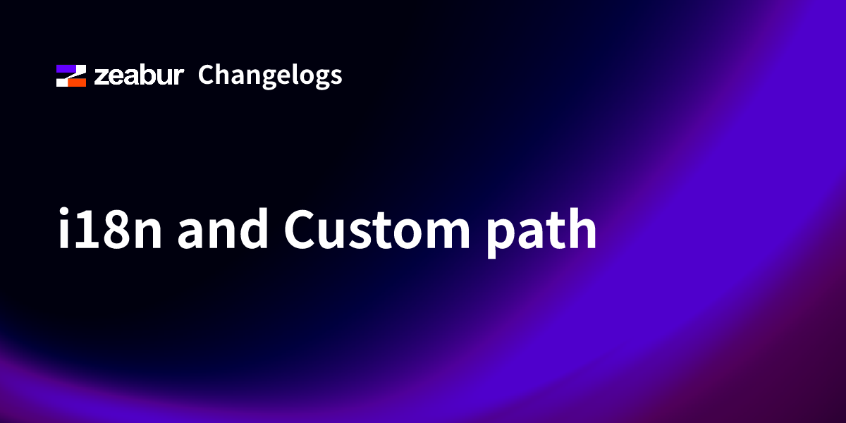 i18n and Custom path